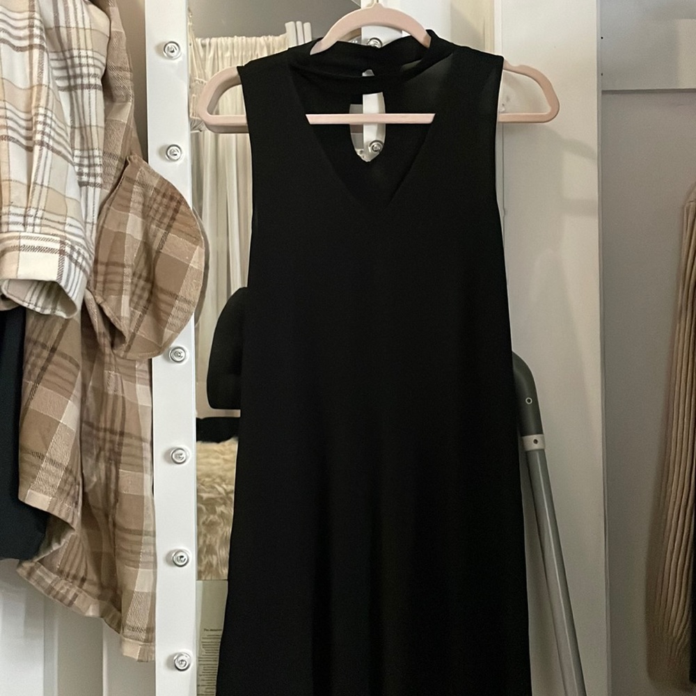 black choker neckline dress